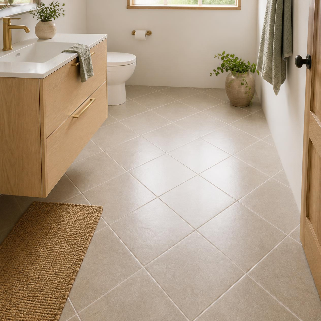 Diagonal Bathroom Ceramic tile